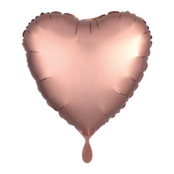 Folienballon Herz Satin Rosegold 43cm